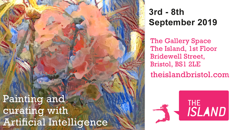 Painting and curating with AI - Postcard